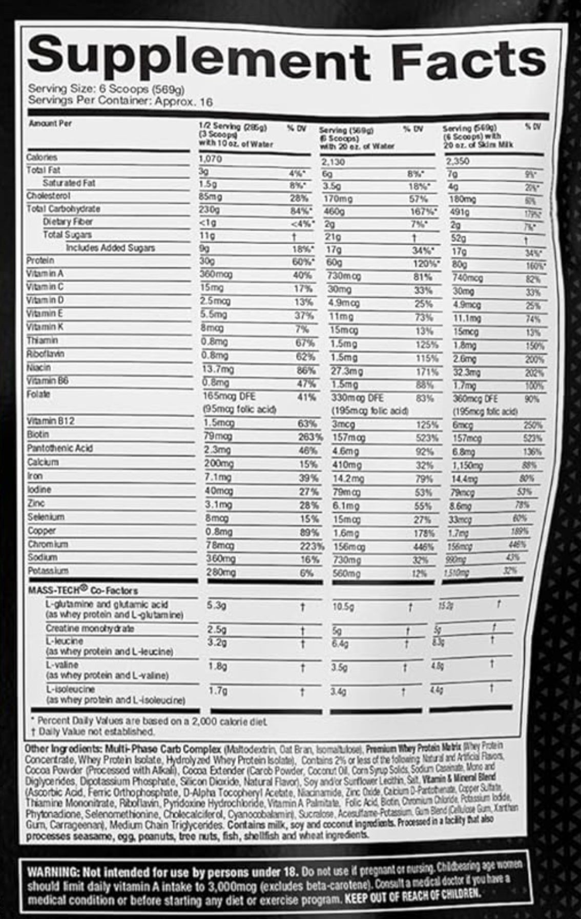 Muscletech Mass Tech Extreme 2000 20 Lbs