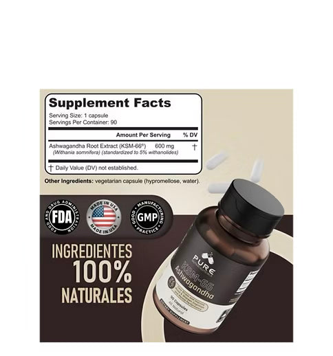 Pure Nutrition KSM-66 Ashwagandha 600 Mg 90 Caps