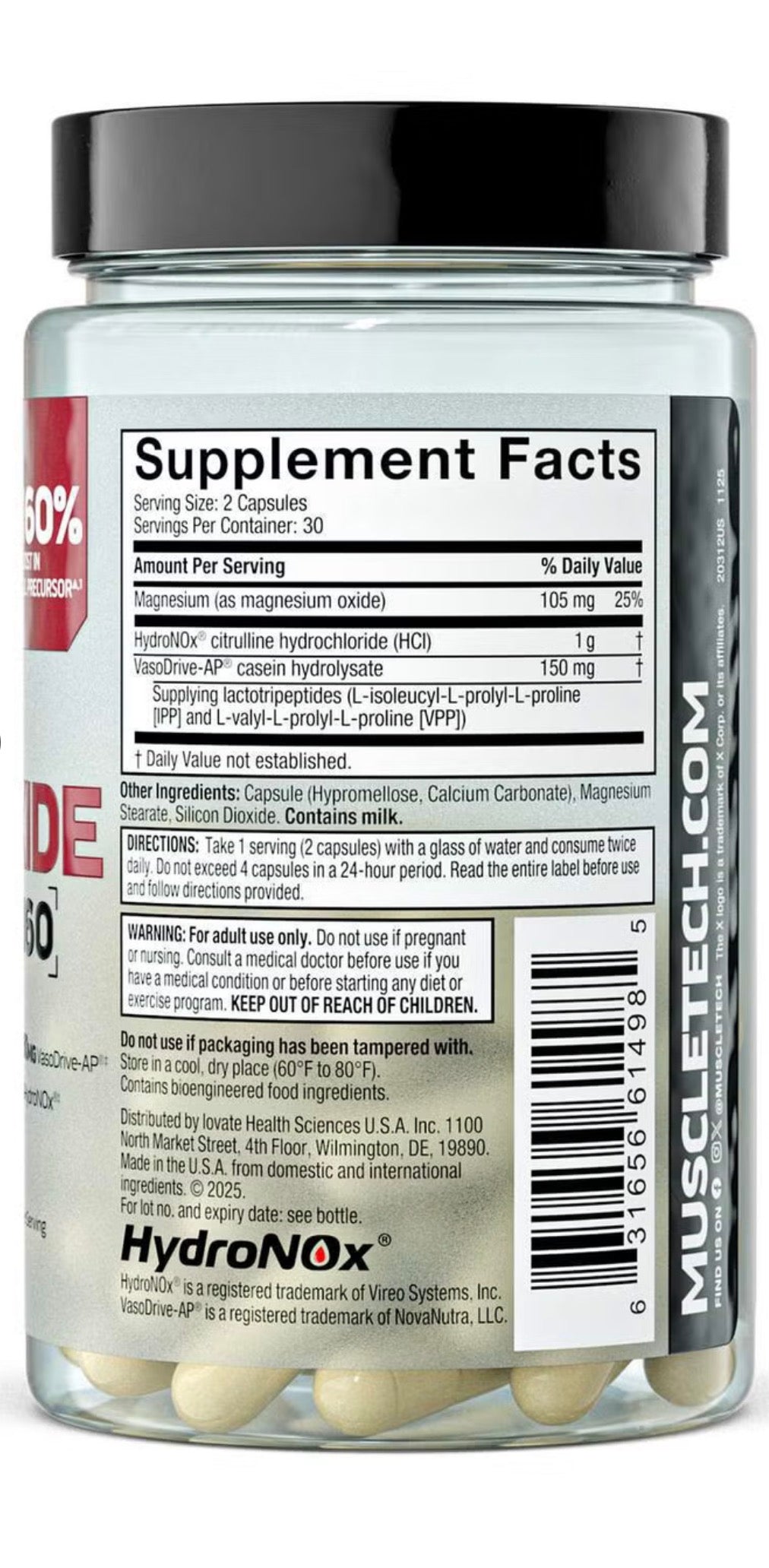 Muscletech Nitric Oxide Peptide 160 60 Caps