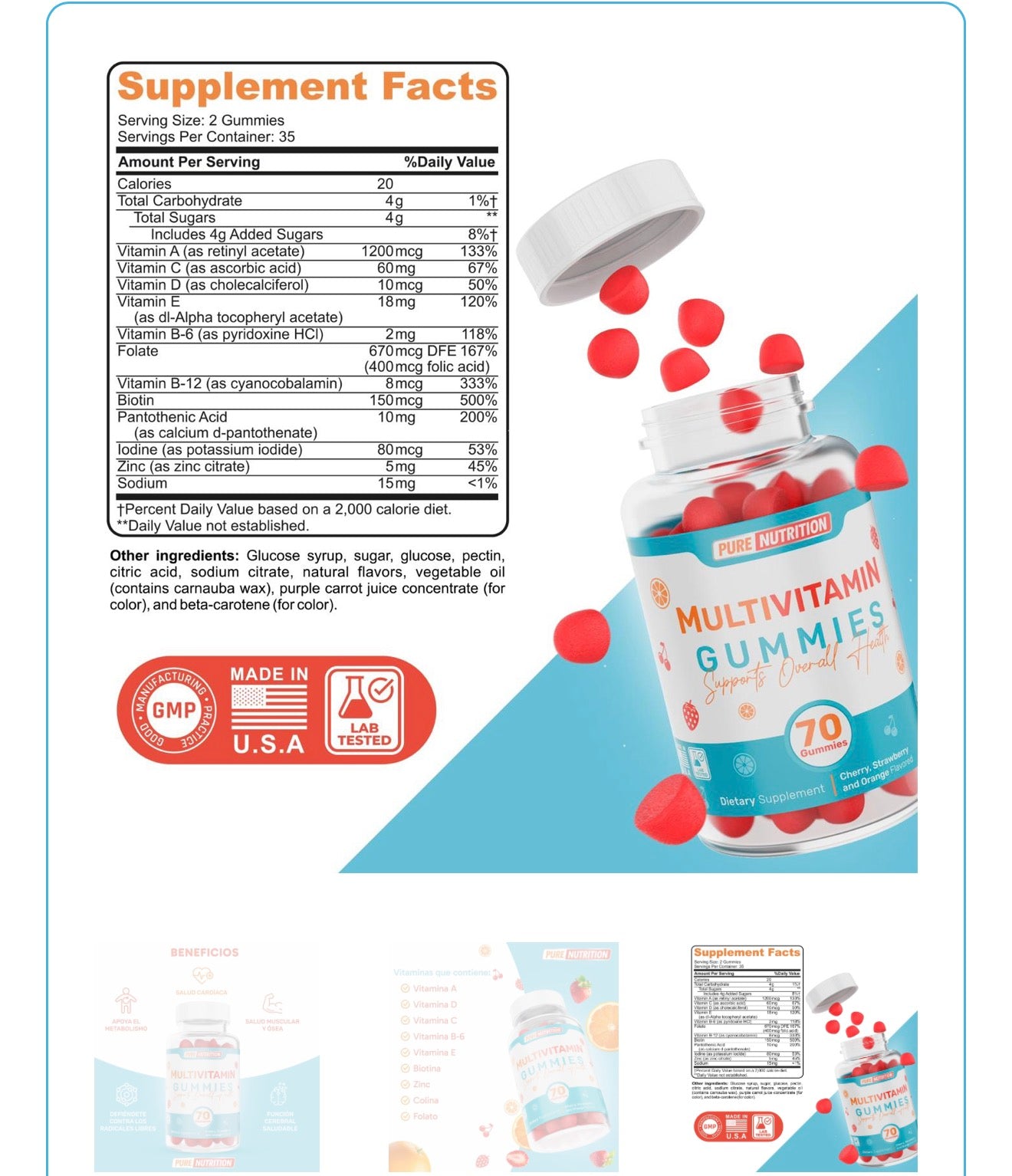 Pure Nutrition Multivitaminico 70 Gomitas