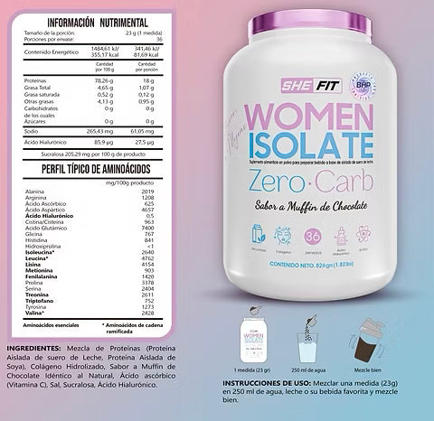 Bhp She Fit Women Isolate Zero 1.82 Lbs + She Fit Myo D Chiro Inositol 20 Caps