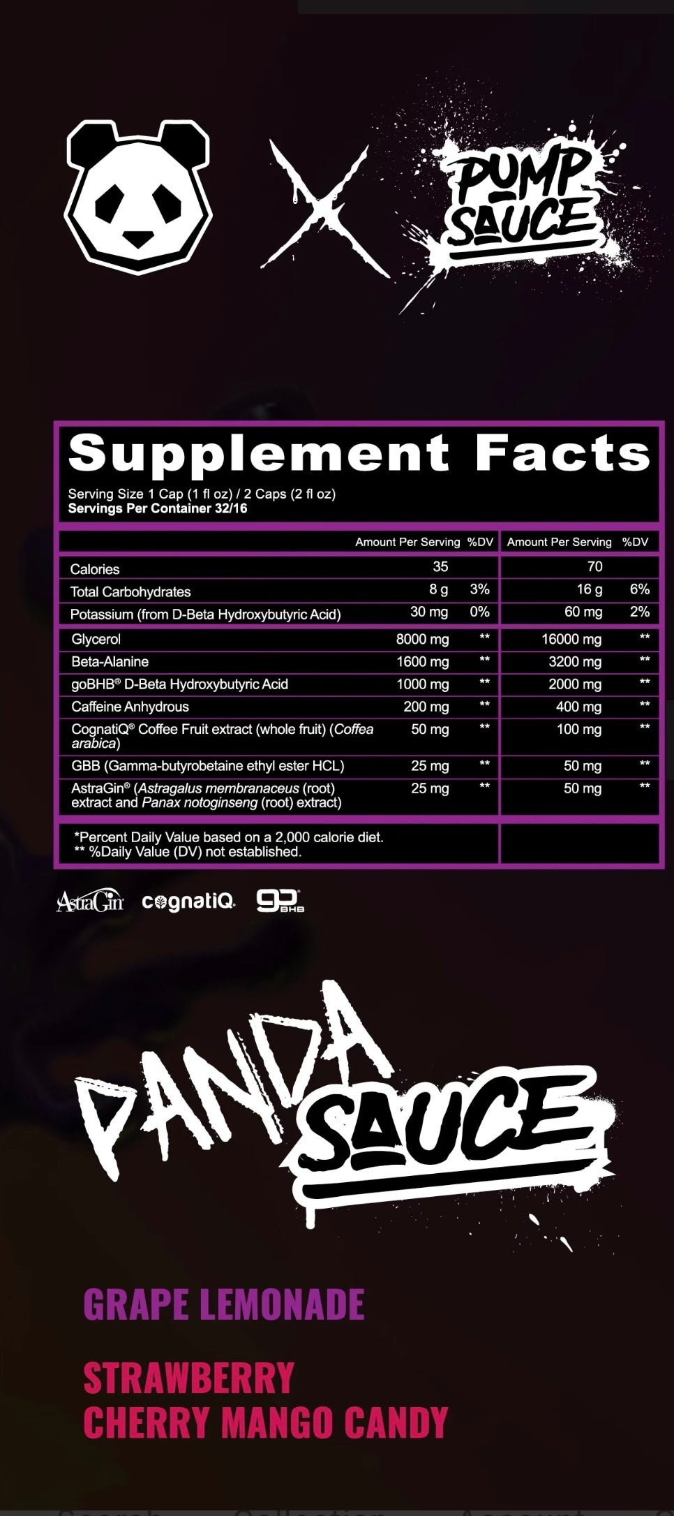 Pump Sauce x Panda Supps 32/16 Serv