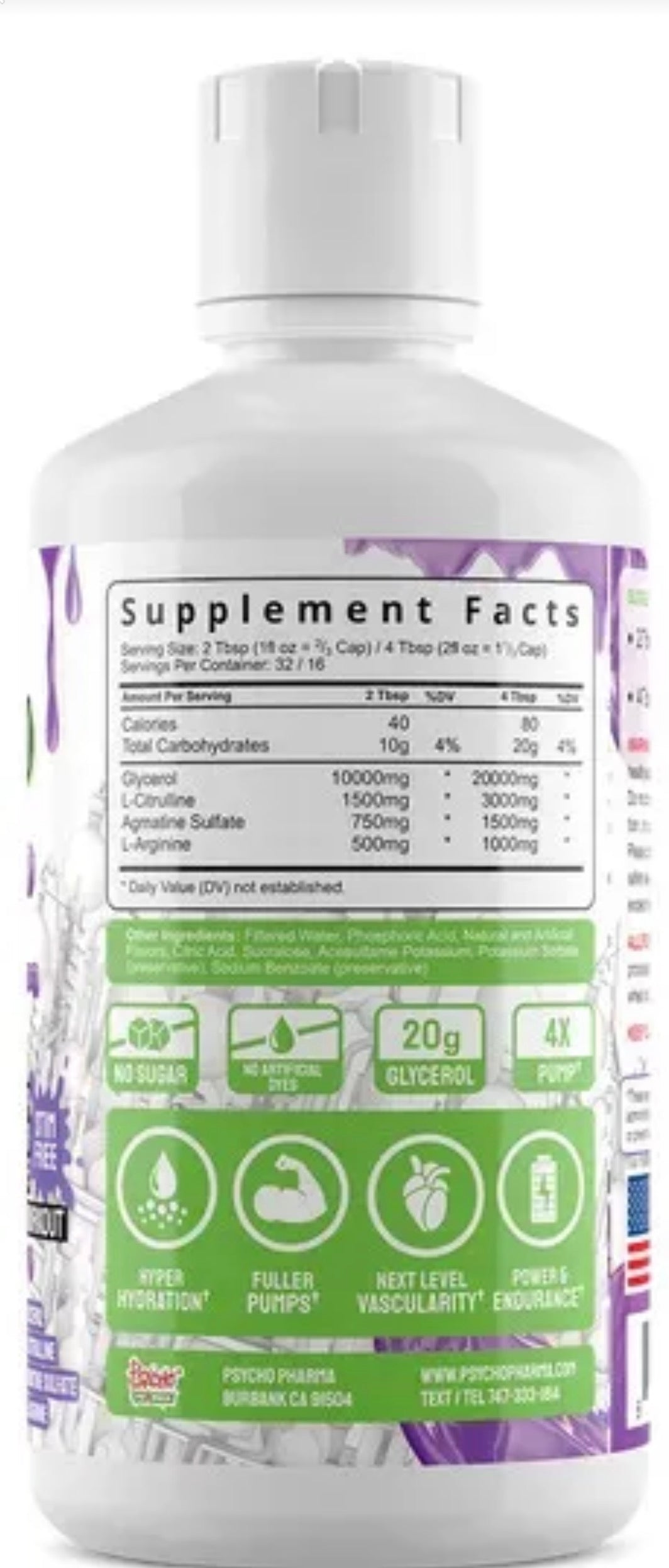 Psycho Syrup Glycerol 32/16 Serv