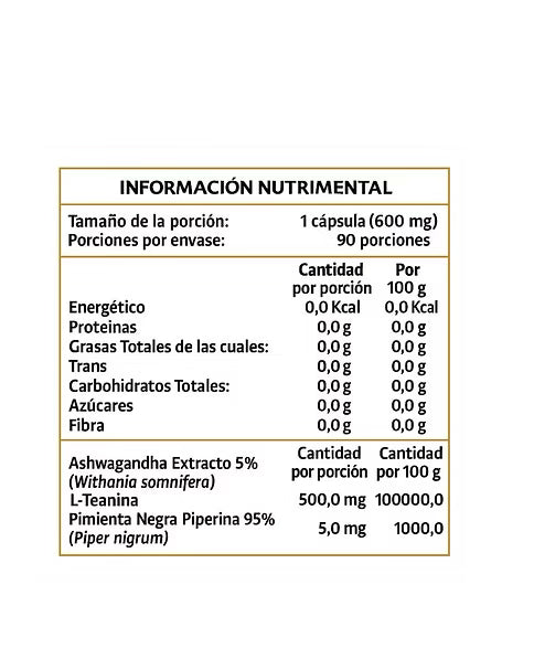 Armada Ashwagandha + L-Teanina 600 Mg 90 Caps