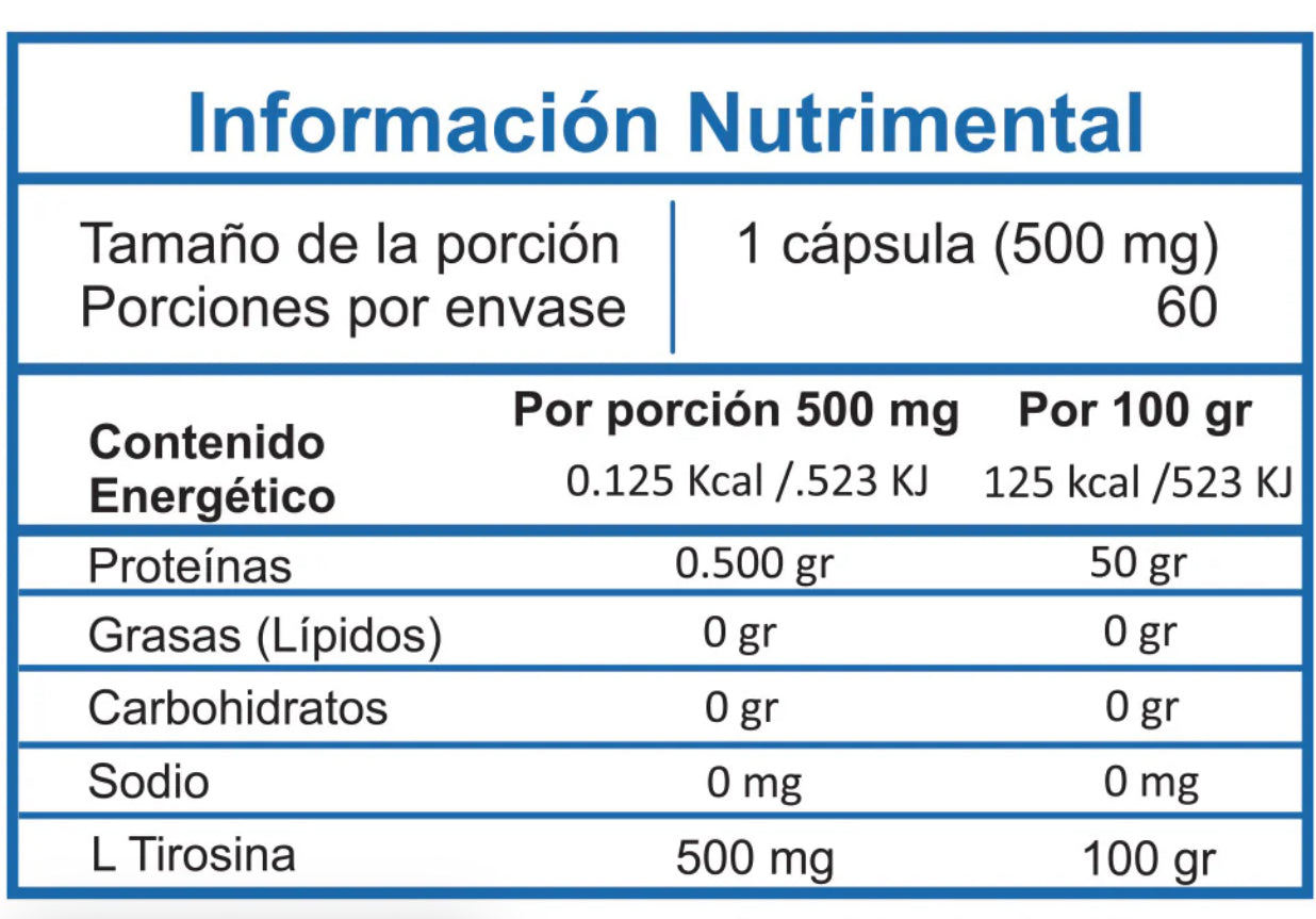 Essentials L-Tirosina 500Mg 60Caps