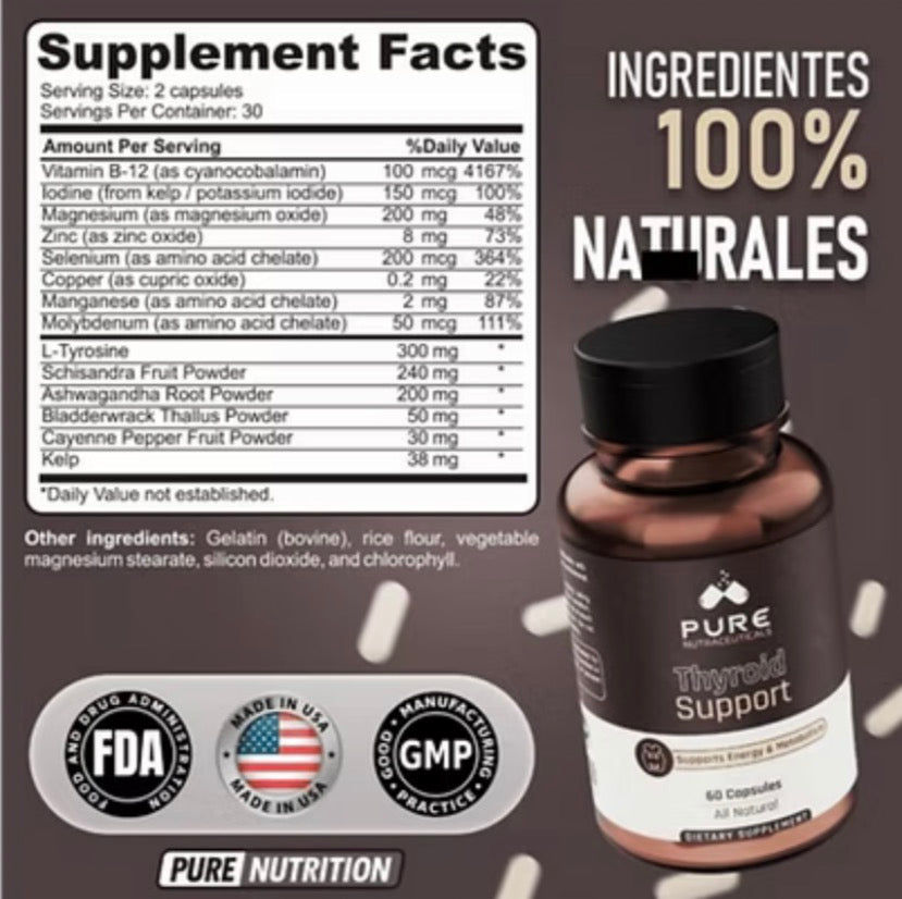 Pure Nutraceuticals Thyroid Support 60 Caps