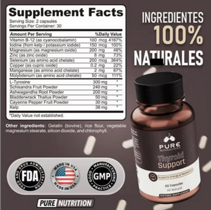 Pure Nutraceuticals Thyroid Support 60 Caps