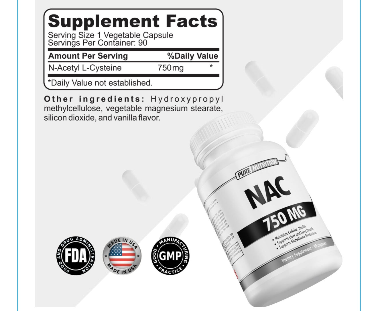 Pure Nutrition NAC 750 Mg 90 Caps