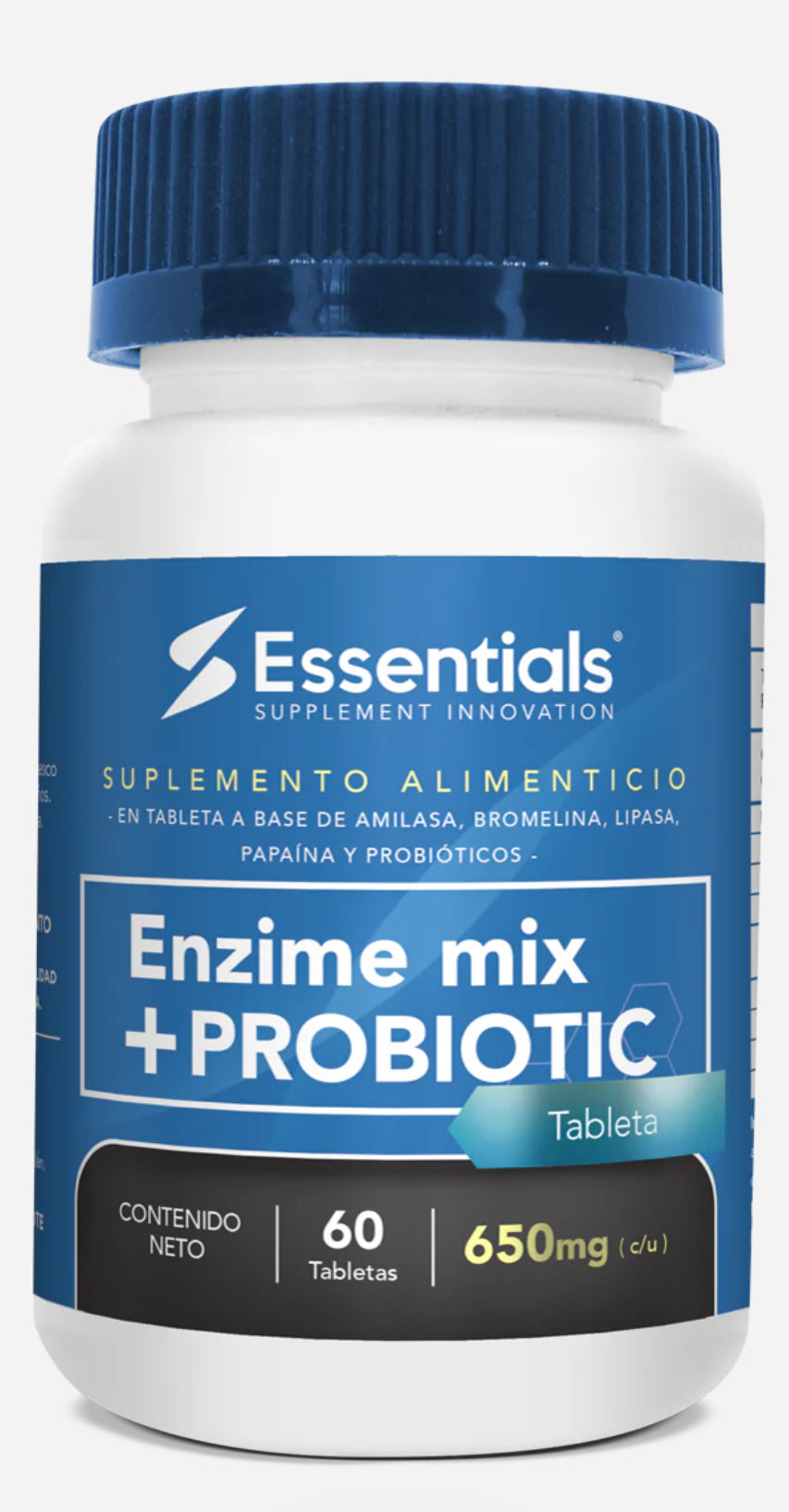 Essentials Enzimas Mix + Probióticos 650Mg 60Caps