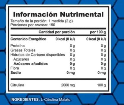 Alpha Malato de Citrulina 300Grs