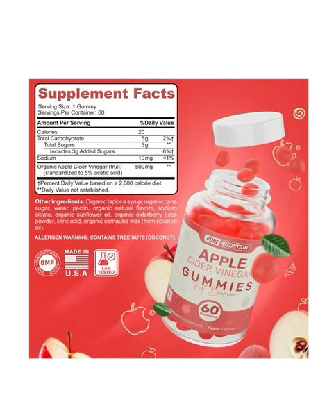 Pure Nutrition Apple Cider Vinegar 60 Gummies
