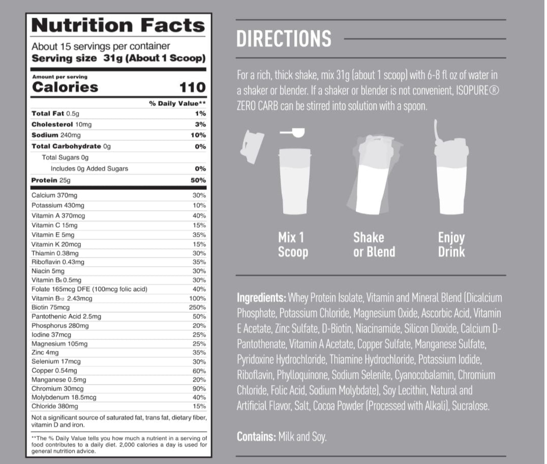 Isopure Zero Carb 1 Lb