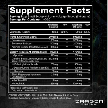 Dragon Venom Pre workout 40 Serv