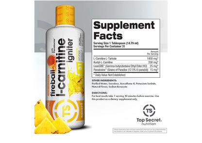 Top Secret Nutrition Fireball L-Carnitina Igniter 16 Oz