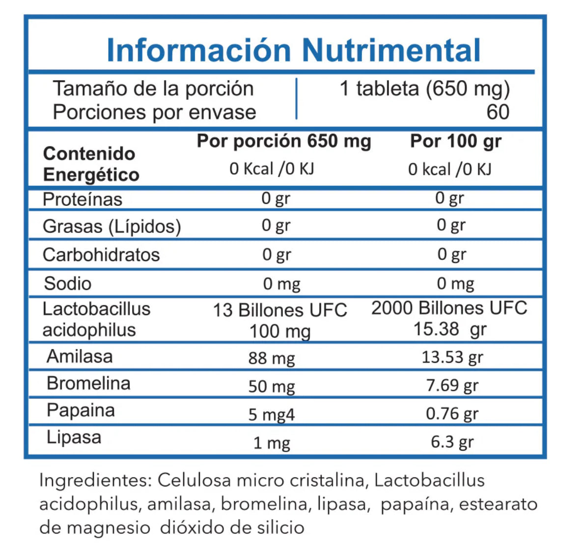 Essentials Enzimas Mix + Probióticos 650Mg 60Caps