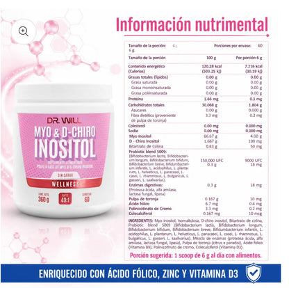 Dr Will Myo & D Chiro Inositol 360 Grs