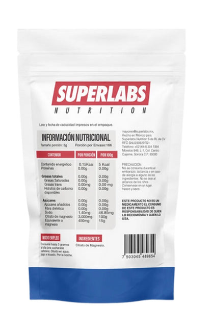 Superlabs Citrato de Magnesio 500 Grs