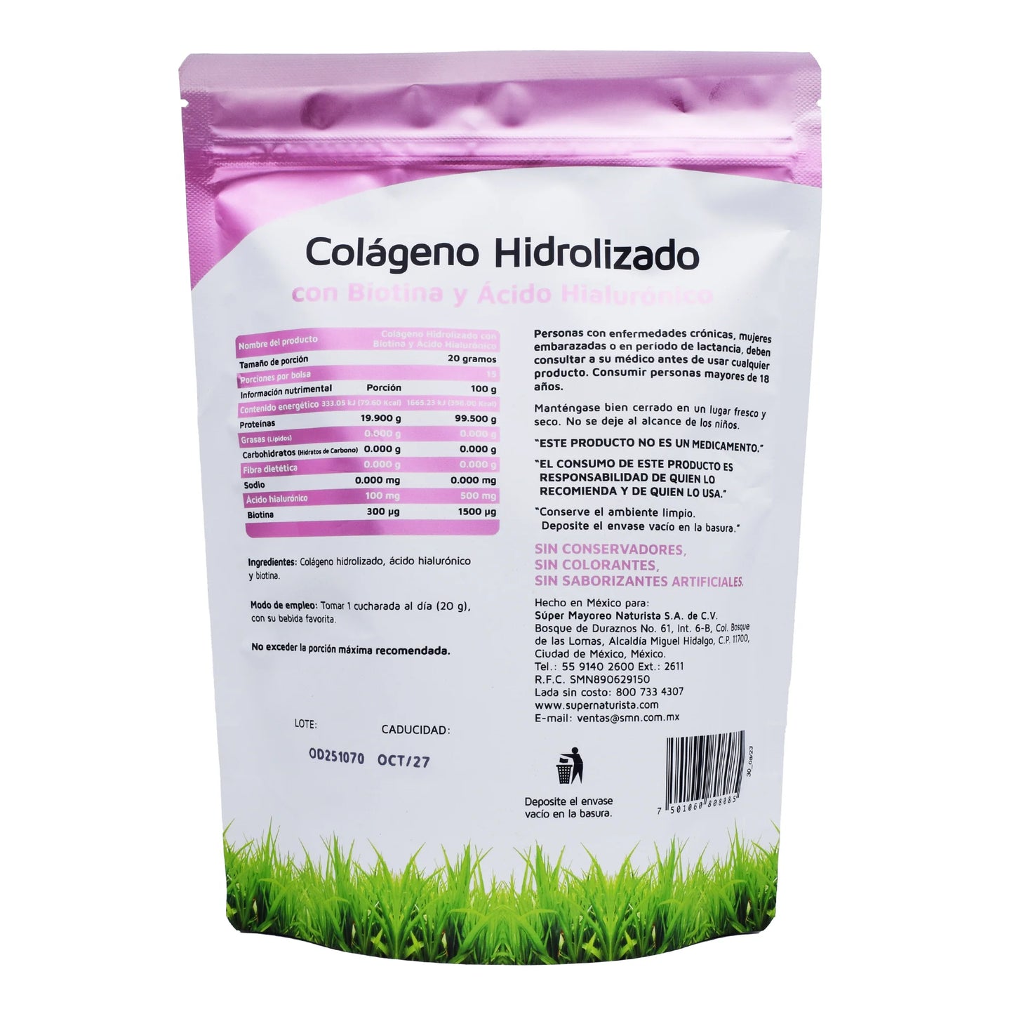 Vidanat Colageno Hidrolizado con Biotina y Acido Hialuronico 300 Grs