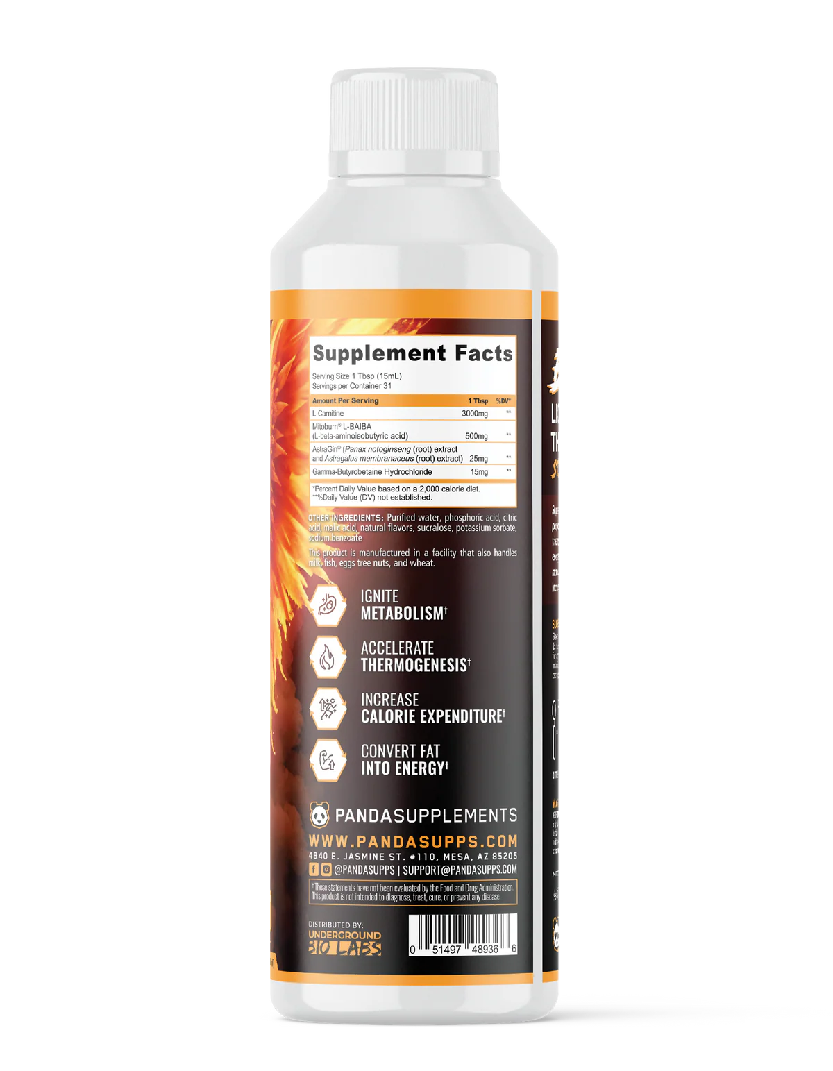 Panda Burn Liquid Termogenico 31 Serv