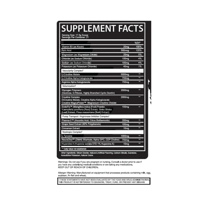 Afterdark EPO+ Pre Entreno Sin Estimulante 21 Serv