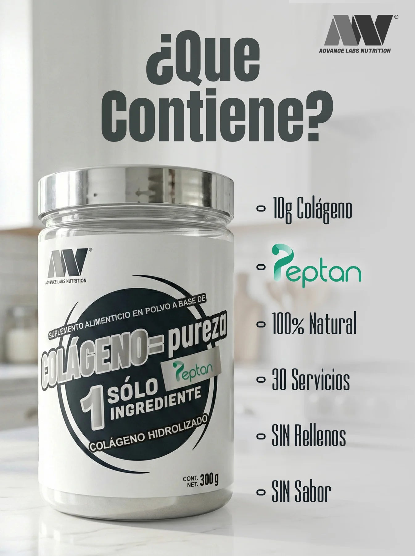 ADV Colageno Pureza Peptan 300 Grs