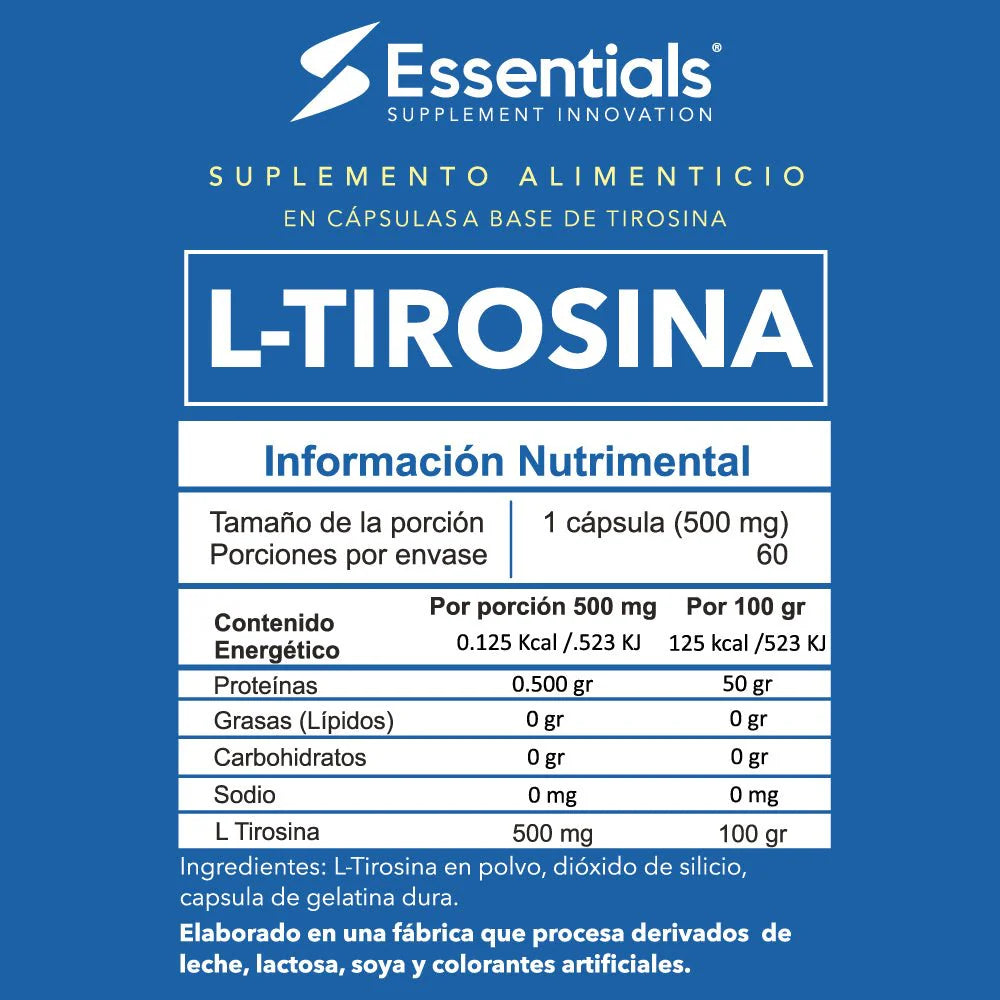 Essentials L-Tirosina 500Mg 60Caps