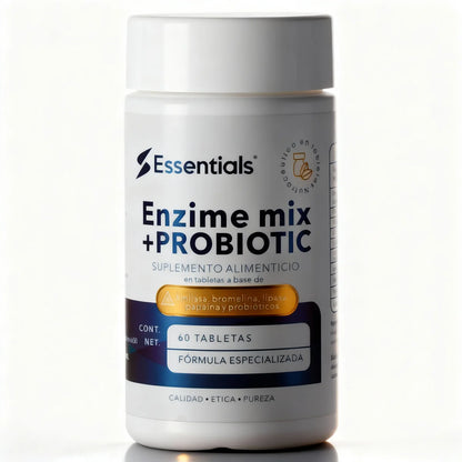 Essentials Enzimas Mix + Probióticos 650Mg 60Caps
