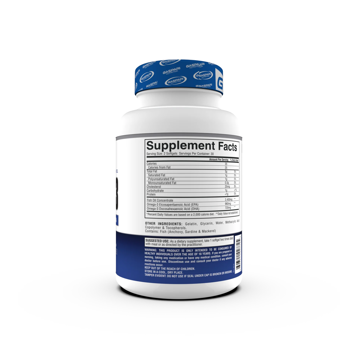 Gaspari Nutrition Omega 3 Enteric Coated Fish Oil 60 Softgels