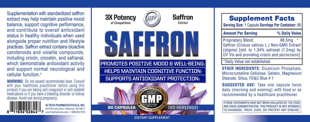 Hi Tech Saffron 90 Cts Btl