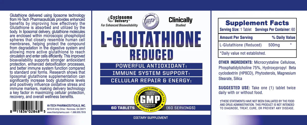 Hi tech L-Glutathione Reduced 60 Tabs
