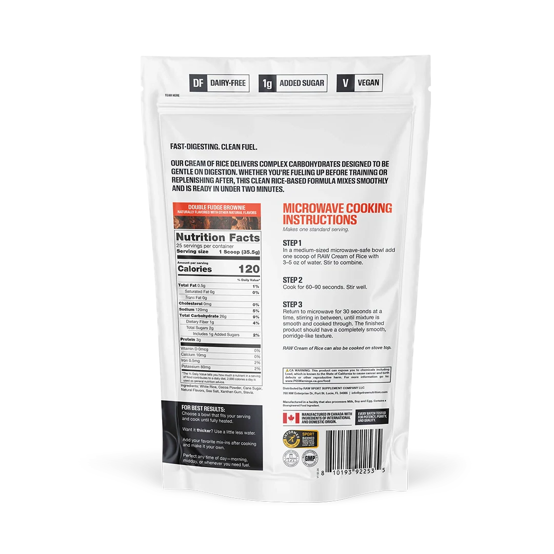 Raw Cream Of Rice 25 Serv