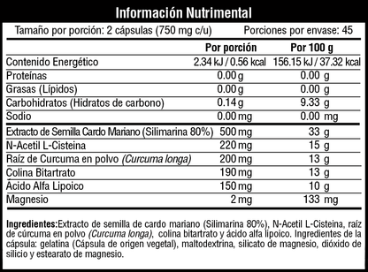 Musclefit Liver Fit 90 Caps Silimarina, Curcuma y NAC