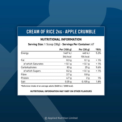 Applied Nutrition Cream Of Rice 1 Kg 33 Serv