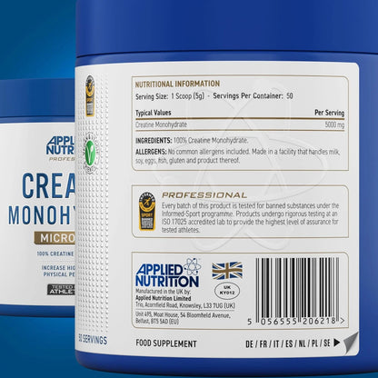 Applied Nutrition Creatina Monohidratada 250 Grs 50 Serv