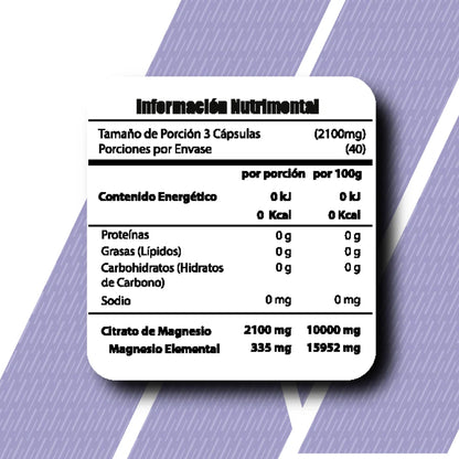 Meta Nutrition Citrato de Magnesio 2100 Mg 120 Caps