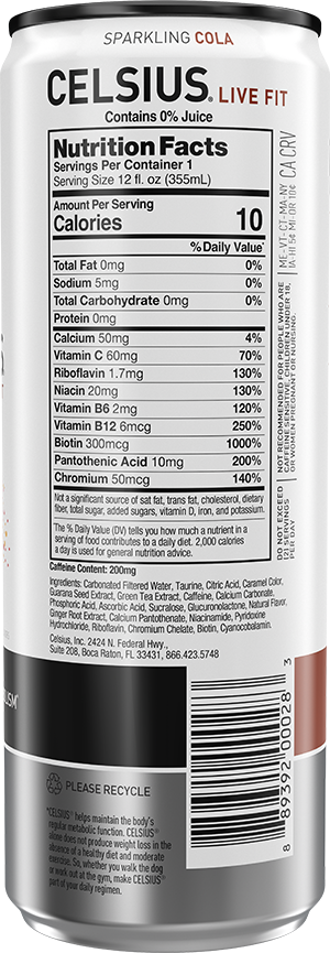 Celsius Energy Drink 355ml | Sparkling Cola