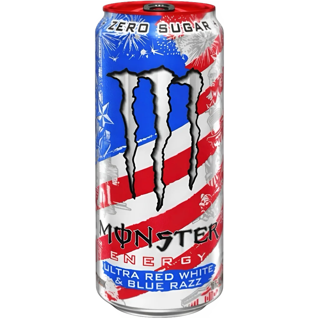 Monster Energy Drink Ultra Red White & Blue Razz