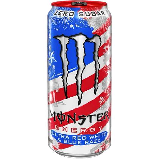 Monster Energy Drink Ultra Red White & Blue Razz