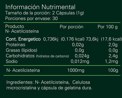 Alpha Nutrition Cisteina NAC 60 Caps