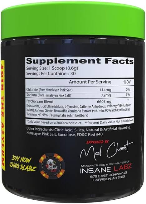 Insane Labz Psycho Sam 30 Serv