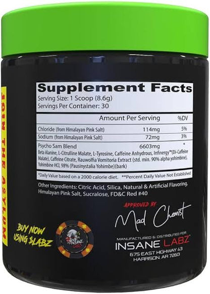 Insane Labz Psycho Sam 30 Serv