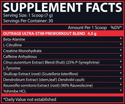 Nutrex Outrage Ultra Stim 30 Serv