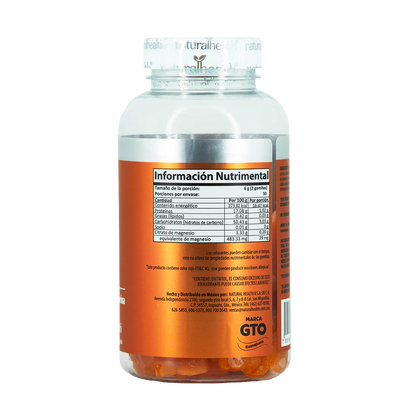 Natural Citrato de Magnesio 100 Gomitas Mandarina