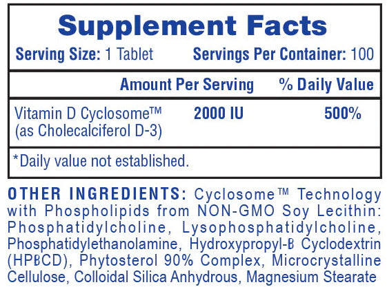HTP Vitamin D3 100 Tabs