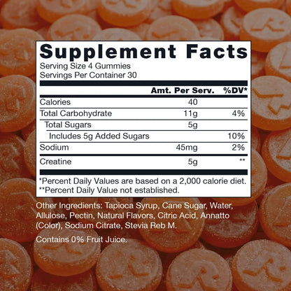 Raw Creatina Gummies 120 Gomitas | 30 Serv