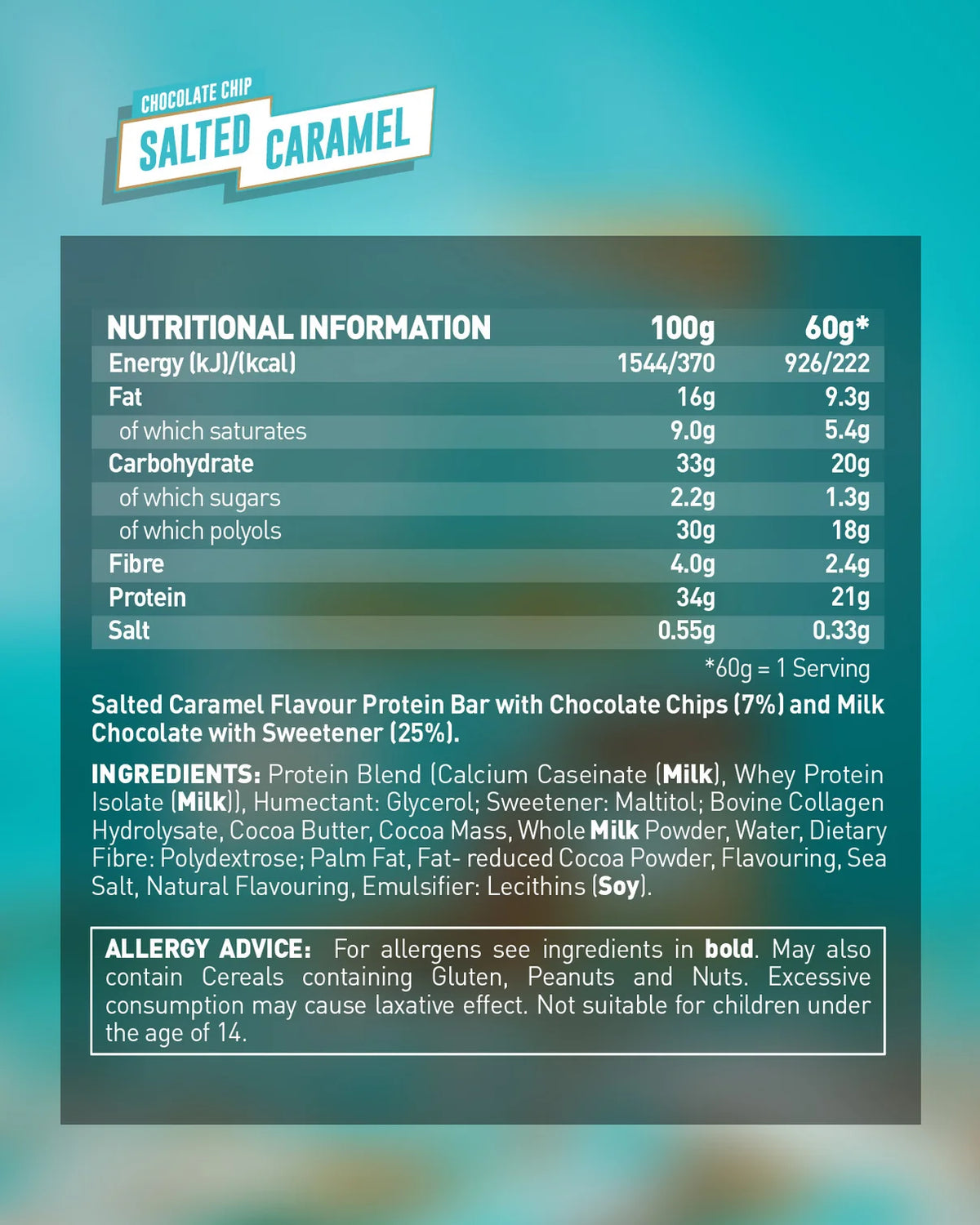 Grenade Bar Protein 60Gr | 20 Gr Protein Chocolate Chip Salted Caramel