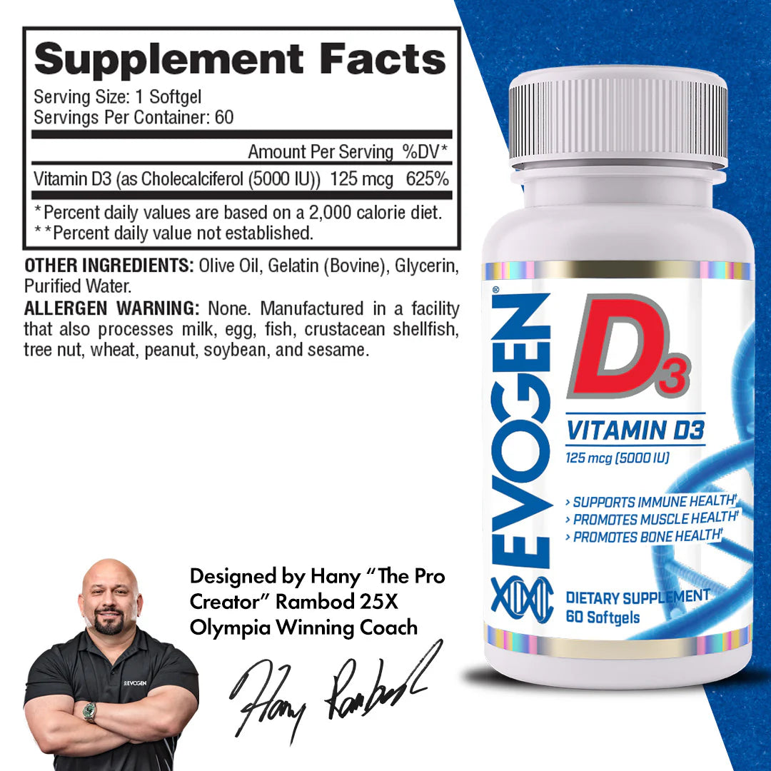 Evogen Vitamina D3 5000IU 60 Caps