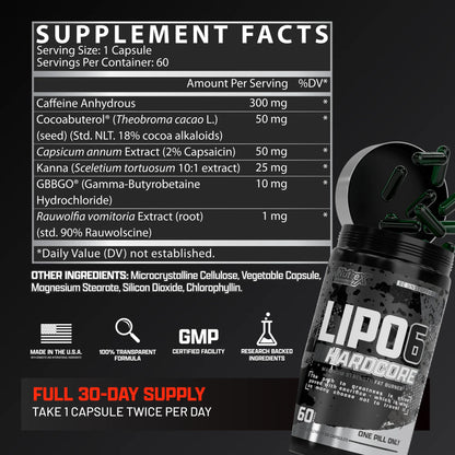 Nutrex Lipo 6 Hardcore 60 Caps