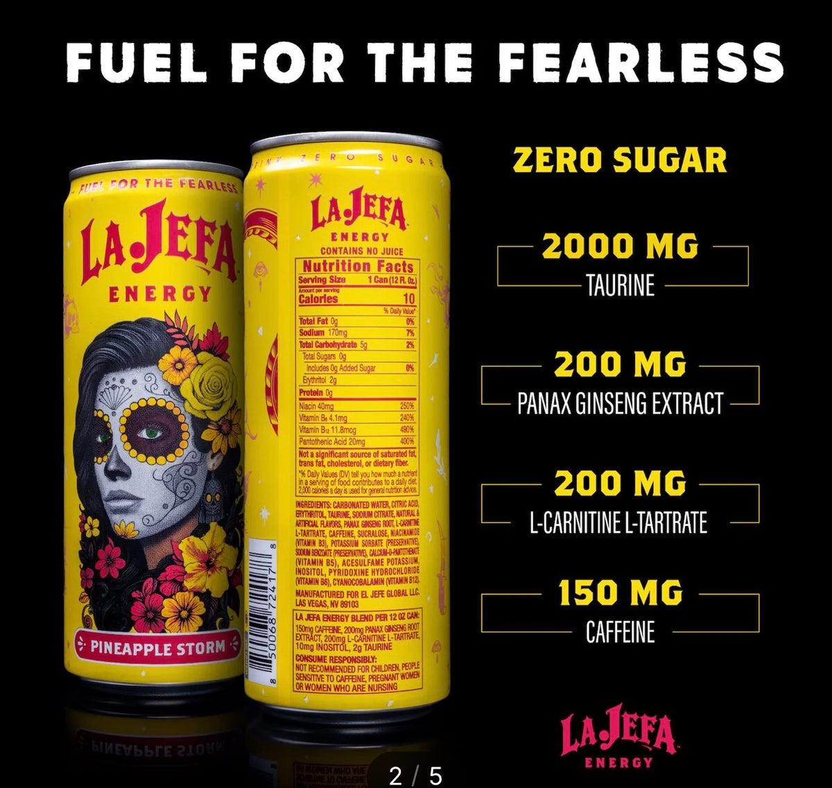 La Jefa Energy Drink 355ml | Pineapple Storm