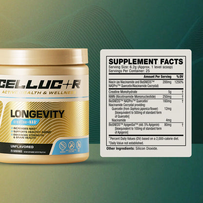 Cellucor Longevity Creatina + NAD 25 Serv | Sin Sabor